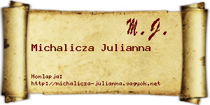 Michalicza Julianna névjegykártya